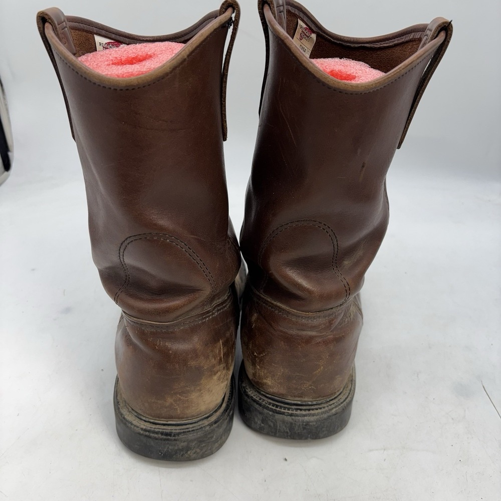 Red Wing Pecos Boots Mens 11.5 E Brown Leather Steel Toe Work PT91 USA Made 2231 - Picture 11 of 14